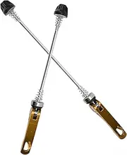 Bicycle Quick Release Skewer Smooth Cam Lever Set of 2 Lightweight Aluminum Alloy Front Rear Skewer, Compact Bike Accessory for Quick Replacement (Gold)