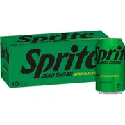 Sprite Zero Sugar Lemonade Soft Drink Multipack Cans 375mL x 10 pack