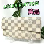 LOUIS VUITTON 路易威登 錢包 格紋DAMIER AZUR SARAH 長夾 日本直送 二手