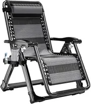 Zero Gravity Chairs Folding Patio Chairs Steel Frame Lawn Lounge Chair Patio with Pillow and Cup Holder Outdoor Adjustable Dining Reclining Chairs for Deck Patio Beach Yard (Color : D) FANDIAO