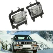For 1985-93 BMW E30 3 Series 2 Door Front Bumper Clear Fog Light Lens Cover Kit