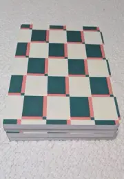 Sketch Books 4 Count Squares Green/White/Coral 6x9x0.39