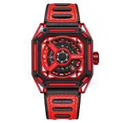 OBLVLO Men Automatic Watch Luxury Square Mechanical Wristwatch Luminous Skeleton