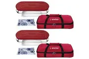 2x 4pc Anchor Hocking Bake-N-Take Hot/Cold Glass Dish Casserole Lid Set - Red