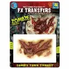 Zombie Torn Throat 3D FX Transfer Tinsley Temporary Tattoo Halloween FX MakeUp