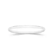 Silver 57x4mm Half Round Solid Bangle