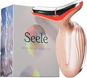 SEELE Multi-Polar Red-Light Massager for Neck and Face - Luxurious Firming and Radiance and Anti-Aging for Face and Neck, Based on 7 Color LED, Vibration, and Thermal Technologies, Face Massager.