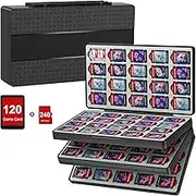 fivtek Switch Game Case for Nintendo Switch 2/Switch/OLED/Lite, Magnetic Switch-2 Game Case Holder with 120 Cartridge & 240 Micro SD Card Slots, Portable Travel Games Card Organizer Gift Accessories