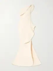 [Maticevski] Maticevski - Provenance One-shoulder Ruffled Draped Crepe Gown - Cream - UK 12 UK 12 Cream