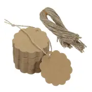 100Pcs Brown Price Tags with Twine String, 2.36 x 2.36 Inch Round Gift Tags