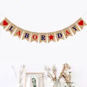 Labor Day Pull Flag Bunting Banner Party Decorations for Office
