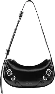 [LA'FESTIN] Small Purse Leather Bags For Women: Black Shoulder Handbags Crossbody Bag - Adjustable Straps for Ladies Classic Vacation