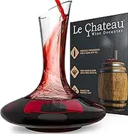 Le Chateau Wine Decanter - Hand Blown Lead-Free Crystal Glass - Red Wine Carafe - Wine Gift - Wine Accessories
