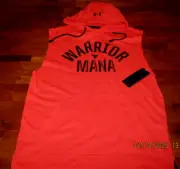Men’s Under Armour Project Rock Warrior Mana Sleeveless Hoodie Red Sz MED NWT!