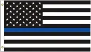 American Flag Stars And Stripes With Thin Blue Line Color Scheme 3 x 5 Feet