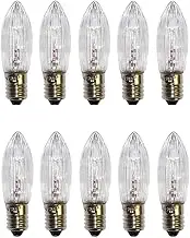 ShuoHui Candle Light Bulbs - Candle Bulb, Small Screw, E10, 3W 34V (10 Pack)