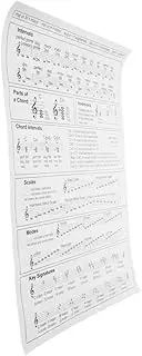 HAMPPLIES Beginner Harp Chord Chart Portable Paper Chord Poster Learning Harp Diagram
