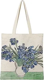 [BeeGreen] Canvas Tote Bags 12OZ Aesthetic Cotton Tote Bags with Handles Cute Reusable Tote Bags for Women and Girls as Gifts