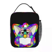 c631 Gay Tye Dye Furby Relaxed Fit Lunch Bags Insulated Lunch Tote Portable Bento Box Resuable Picnic Bags for Woman Work Kids School k631