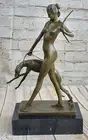 Roman Goddess Diana Greek Artemis the Huntress Solid Bronze Lost Wax Method Nude