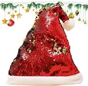 Sequin Santa Hat - Happy New Year Sequined Santa Hat,Glitter Sequin Hats, Christmas Hats, Christmas Sequin Santa Hat for Kids and Adults