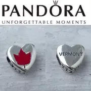 Pandora State Of Vermont Exclusive Maple Leaf Love Heart Charm