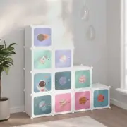 vidaXL Cube Storage Cabinet for Kids with 10 Cubes White PP 2BB
