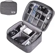 KONTONTY Polyester Travel Storage Bag for Data Cable u Disk Power Bank Digital Gadget Devices Grey