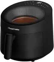 [Russell Hobbs] Satisfry Panoramic Air Fryer, RHAF2742BLK, 1500W, 5L Capacity, 10 Pre-Set Functions, Glass Skylight Viewing Window, Touch Screen Display, 1-60minute Timer