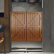 Heavy Duty Square Saloon Cafe Doors, Retro Solid Wood Swing Folio Door, Bar Saloon Swing Door with Hinges Self Closing, Custom Size