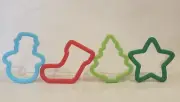 NEW Lot 4 WILTON Christmas Cookie Cutter SNOWMAN STOCKING TREE STAR Comfort Grip