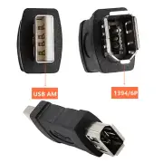 Firewire IEEE 1394 6 Pin Female to USB A Male Adapter Convertor for Printer PDA