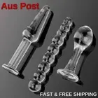 3-Piece Set: Pyrex Glass Anal Beads and Butt Plugs – Realistic Ball Dildo Design