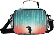 Astronaut Umbrella Space Insulated Lunch Box for Women Men - Ideal for Work, Picnics - Includes Adjustable Shoulder Strap