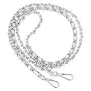 47" Purse Chain Strap, DIY Bag Chain Strap Replacement Adjustable, Silver&Silver