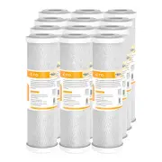 12 Pack 10" x 2.5" 5 Micron CTO Carbon Block Water Filter Cartridges Whole House
