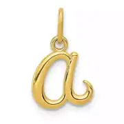 14k Yellow Gold Initial Letter A Charm Pendant 0.63 Inch,Letter C Charm