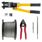 Lag/Swage Wire Balustrade Kit 1 x 19 3.2mm S/Steel 316 Rope Swaging Tool Cutter