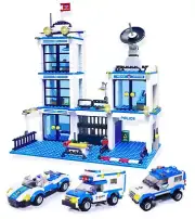 736 Pieces City Police Station & Car Building Blocks Set, with 3 Police Cars ...