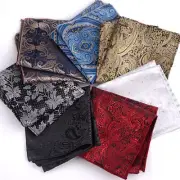 Men's Pocket Square Handkerchief Paisley Silk Hanky Wedding Party Suit Hankies