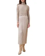 Allsaints Vittoria 2-In-1 Pleated Midi Dress