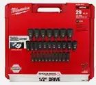Milwaukee 49-66-7015 29 PC SHOCKWAVE 1/2" Dr Metric Deep 6 Point Socket Set NEW