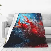 Paprika Water Splashes Ultra-Soft Micro Fleece Blanket - Cozy and Lightweight Seasons
