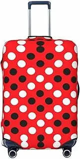 [Alliya] Red White Polka Dot Elastic Travel Luggage Cover Suitcase Protector Fits 18-32 Inch Luggage, Black, XL