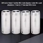 4Pcs Aluminium HiFi Speaker Cable Pants Y Splitter for RCA Bi-Wire Cable DIY NEW