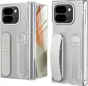 [Miimall] for Google Pixel 9 Pro Fold Case with Hinge Protection, [Detachable Kickstand] [Finger Hand Strap] [Built-in Screen Protector], Hard Anti-Drop All-Inclusive Cover for Pixel 9 Pro Fold-Clear