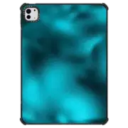 iPad Pro 11-inch (M4) iPad Impact Case Abstract metallic turquoise blue gradient pattern