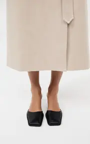 [St. Agni] Soft Leather Square Toe Mules