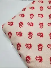 Cabbage & Rose Fabric Red Cotton Moda Sew Quilt Craft Shabby Chic FAT QUARTER