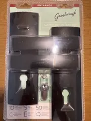 Gainsborough Matt Black Trilock Contemporary Angular Double Cylinder Leverset